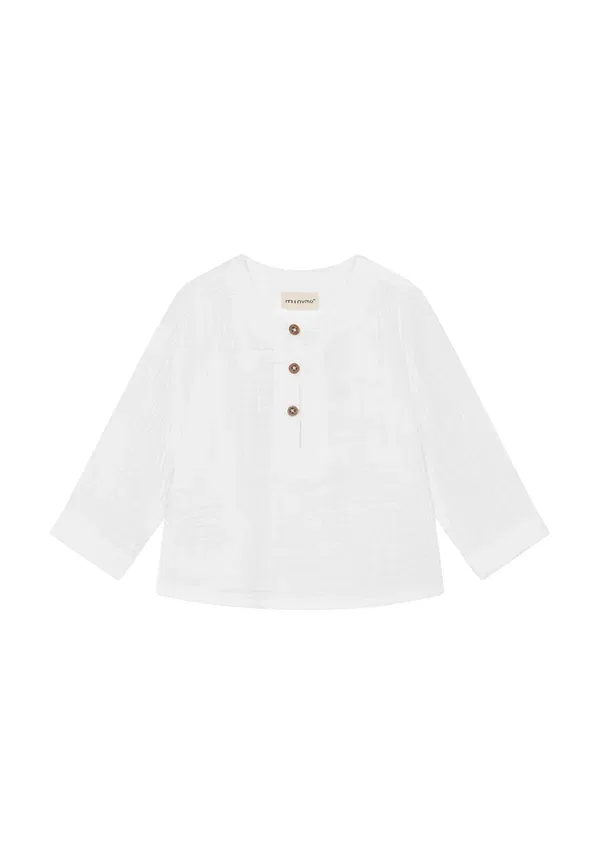 Топ с длинным рукавом хлопковый Long sleeve Minymo Bright White, белый