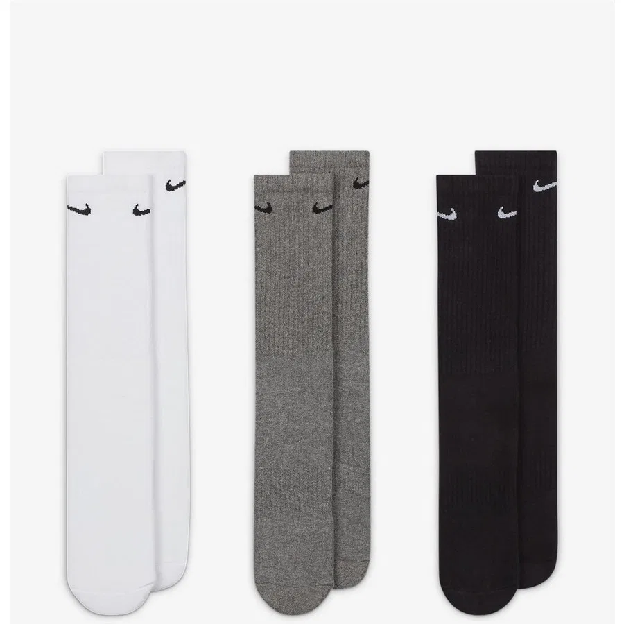 Носки спортивные с принтом Everyday Cush Crew 3pr Nike, Разноцветный — фото 2