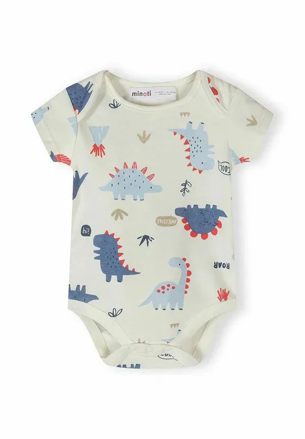 Комплект из 7 боди с коротким рукавом Dinosaurs Minoti light blue/white, белый/светло-голубой — фото 2