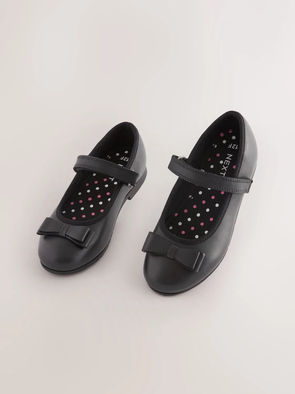 Туфли Мэри Джейн с бантом, Leather Bow Next, Black Matt