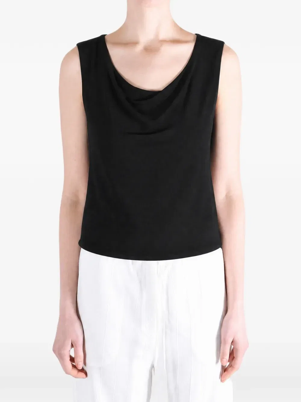 Топ с воротником-хомут и боковой молнией Alexander Wang, черный — фото 2