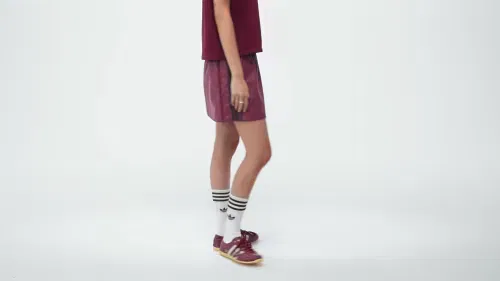 Женская юбка из экокожи Adibreak Adidas Originals, бордовый/черный — фото 2