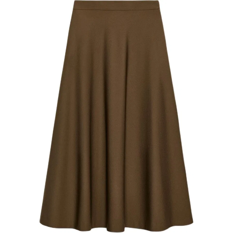Женская длинная юбка повседневная ZW Limited Edition, ZARA, Dark Khaki