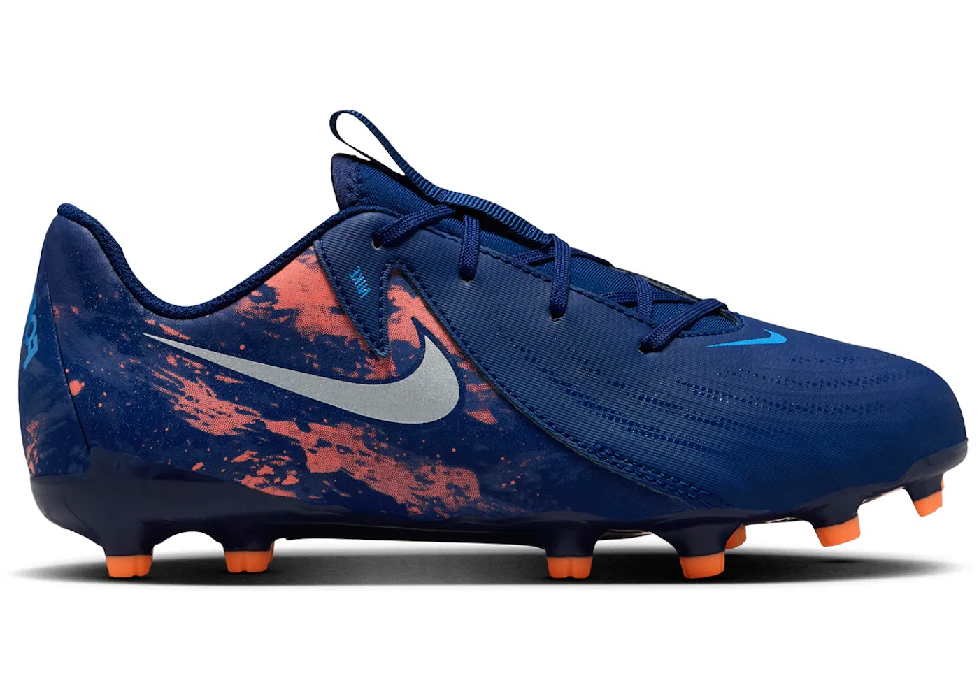 Детские бутсы Erling Haaland Force9 Nike Phantom GX 2 Academy FG/MG, Blue Void Chrome