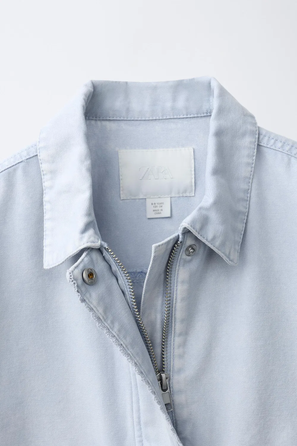 Куртка из парусины с кружевной отделкой ZARA, Light Blue — фото 3