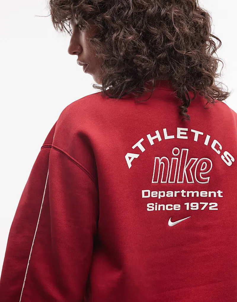 Спортивная толстовка Nike Studio Fleece средней плотности Athletic Dept, красный