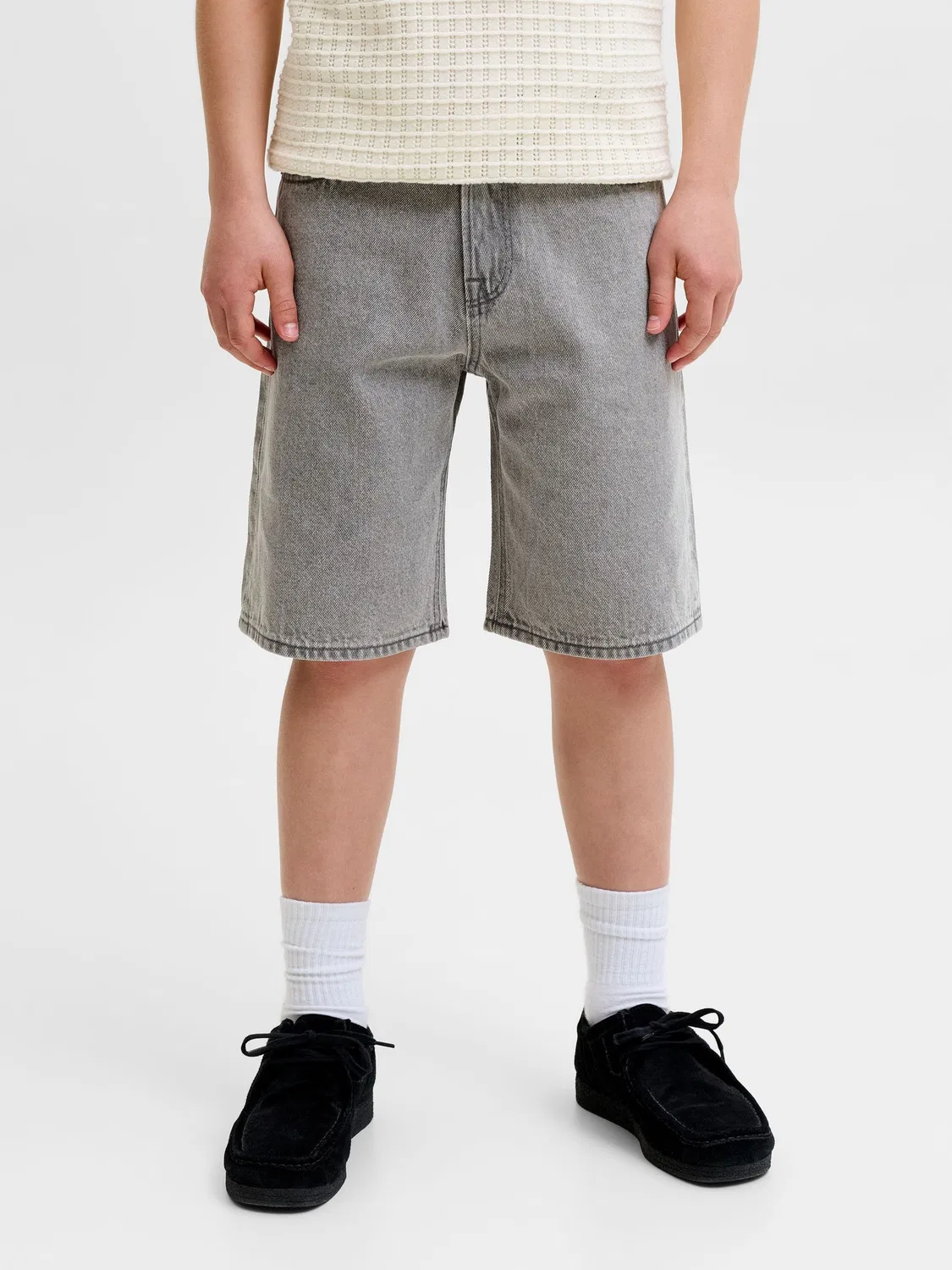 Шорты джинсовые серый деним Jack & Jones Junior, серый — фото 2