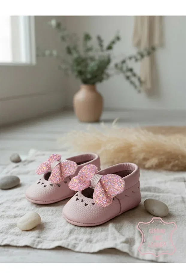 Детские пинетки для девочек без шнуровки Denokids, Pink — фото 2