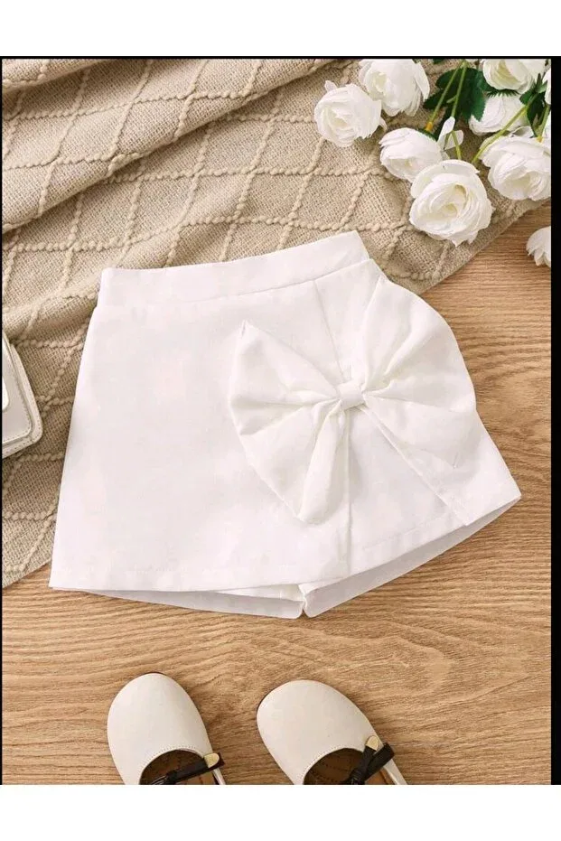 Детские шорты для девочек с разрезом Carabo Moda, White