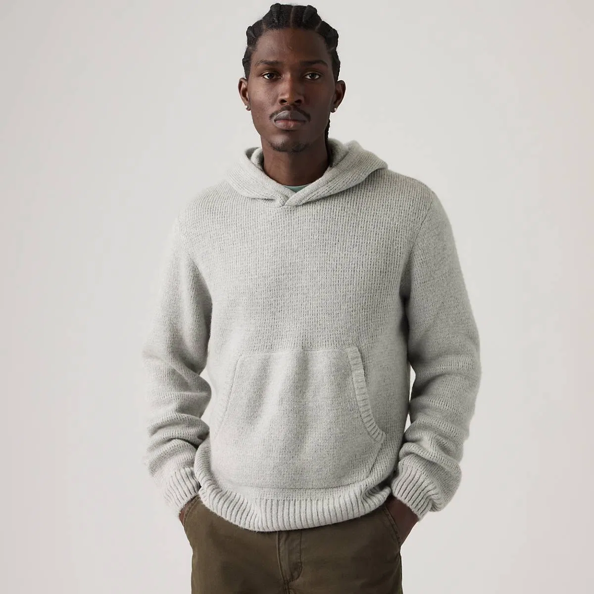 Толстовка с капюшоном Portola Levi's, Mid Tone Grey Heathe - White