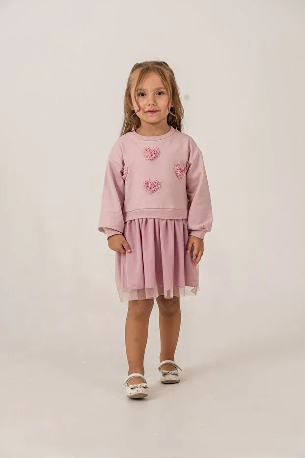 Детское платье для девочек с принтом Heart Eray Kids, Pink