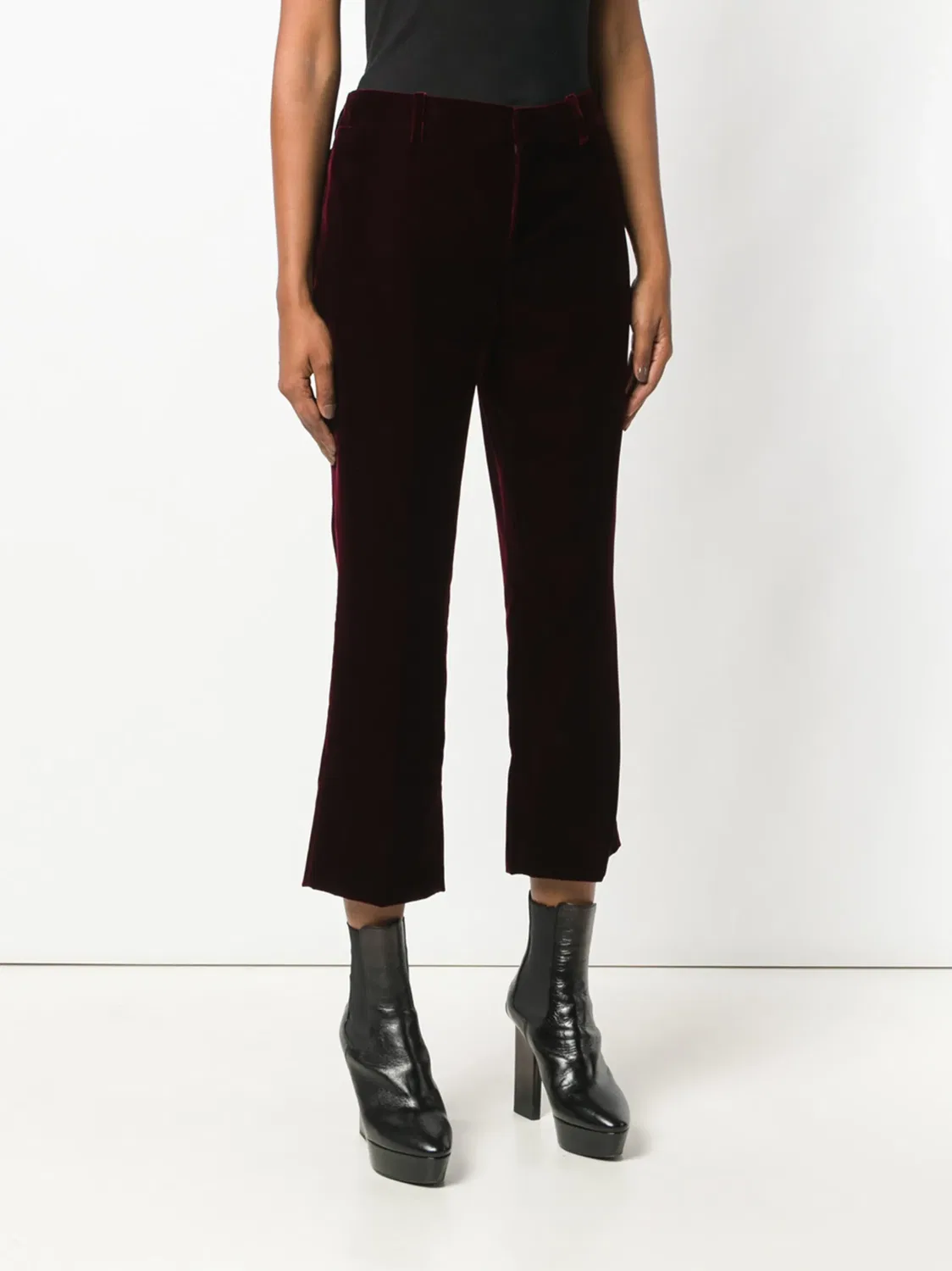Укороченные брюки Saint Laurent, красный
