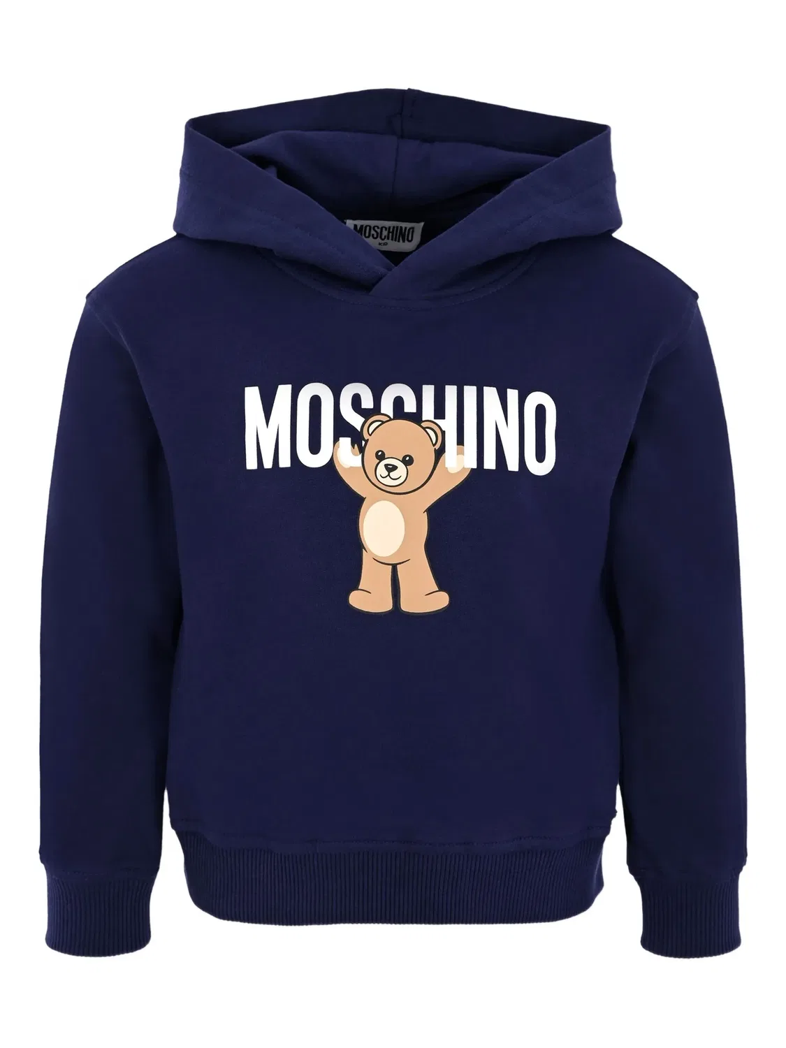 Худи с принтом медвежонка Moschino, темно-синий