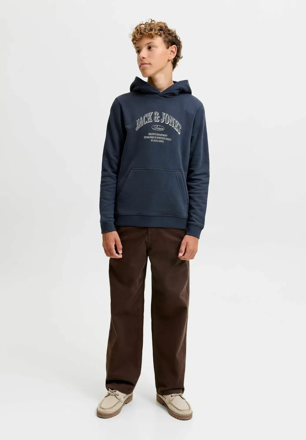Толстовка с логотипом Jjedenver, размер sn jnr - худи Jack & Jones Junior, Navy Blazer