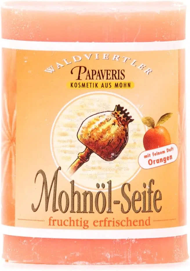 Твердое мыло с маковым маслом, Mohnhof Gressl, 100 г, Orange