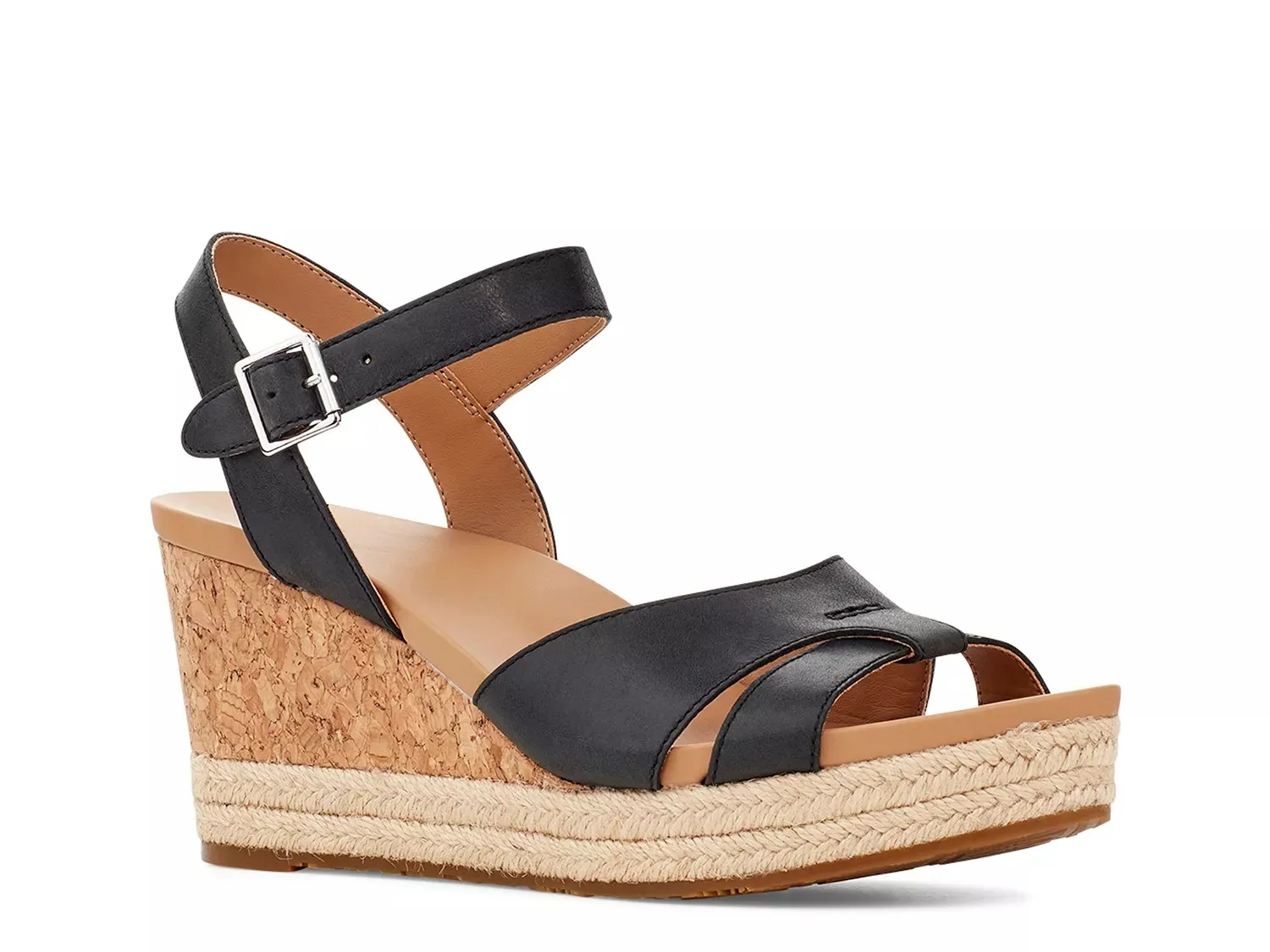 Сандалии UGG Cloverdale Espadrille на танкетке, черные
