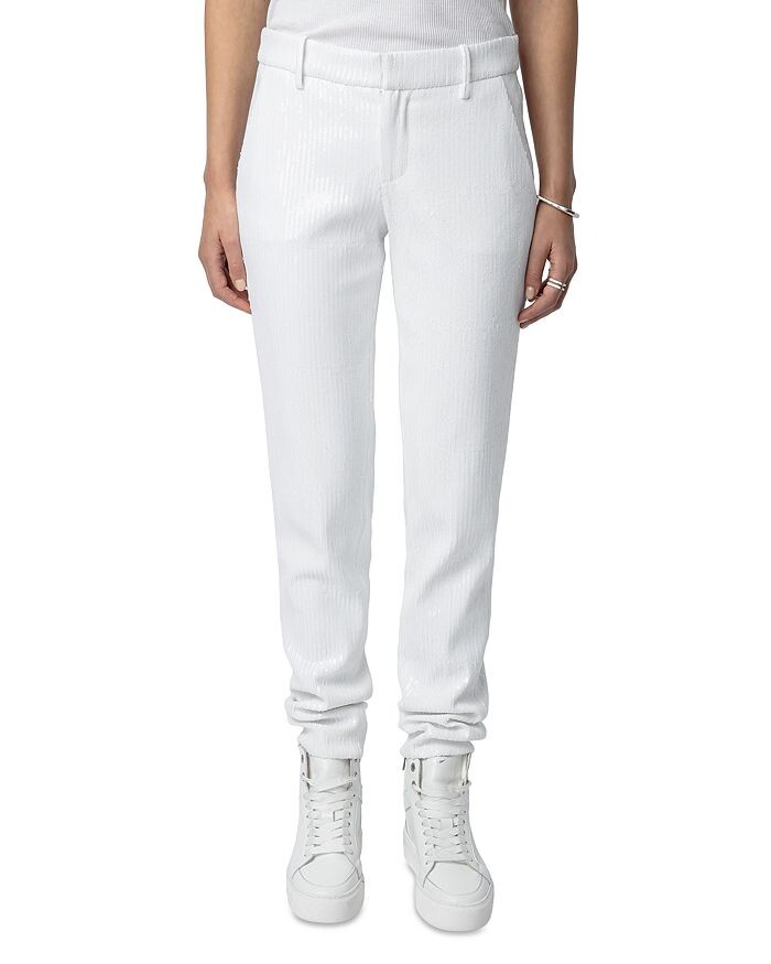 

Сливовые брюки с пайетками Zadig & Voltaire, белый