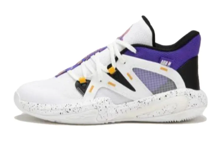 DECATHLON SE900 Lakers Slip Resistant Support Cushioning Mid top детские баскетбольные кроссовки White Purple Kids