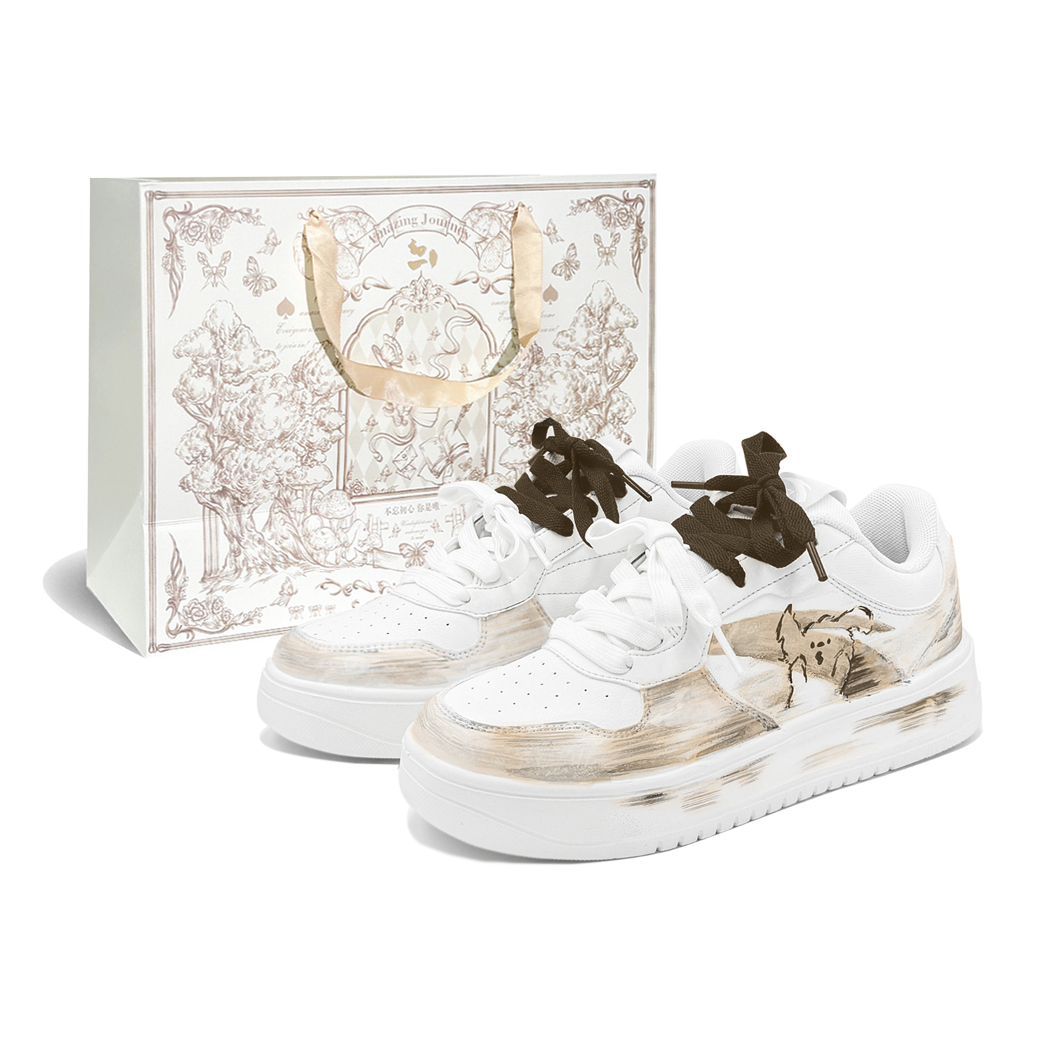 

Расслабленные износостойкие и легкие низкие кроссовки для скейтбординга unisex ANTA, коричневый