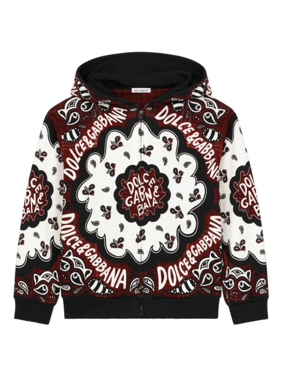 

Dolce & Gabbana Kids худи на молнии с принтом Bandana, черный
