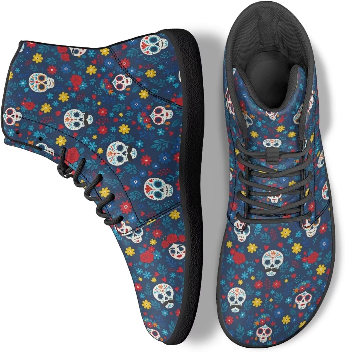 

Унисекс высокие кроссовки для бега для женщин и мужчин, обувь для ходьбы, тренировочные кроссовки из ПУ-кожи Ecaestolph, синий