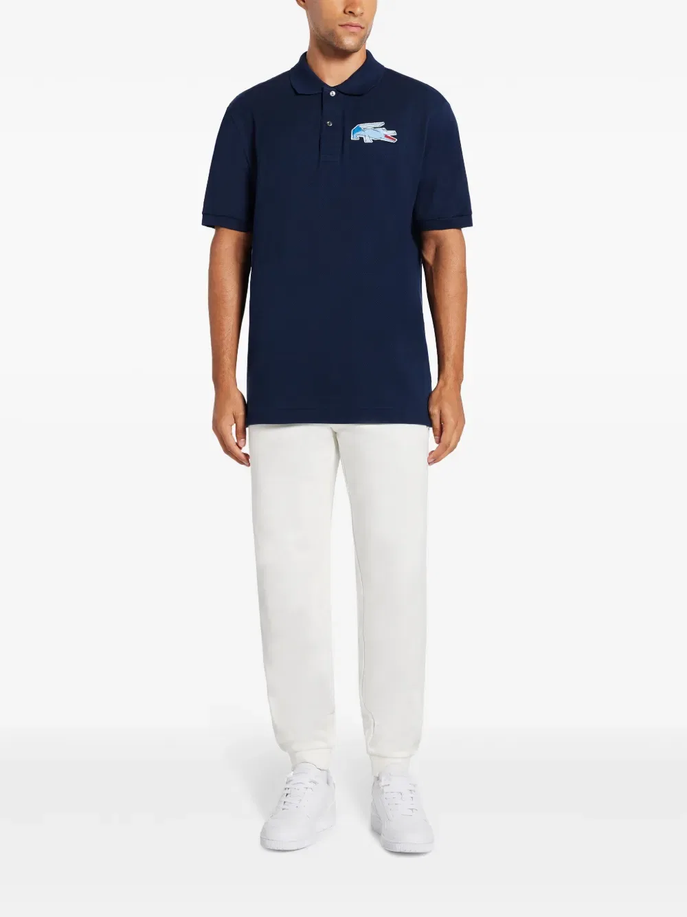 Спортивные брюки с вышитым логотипом Lacoste, белый — фото 2