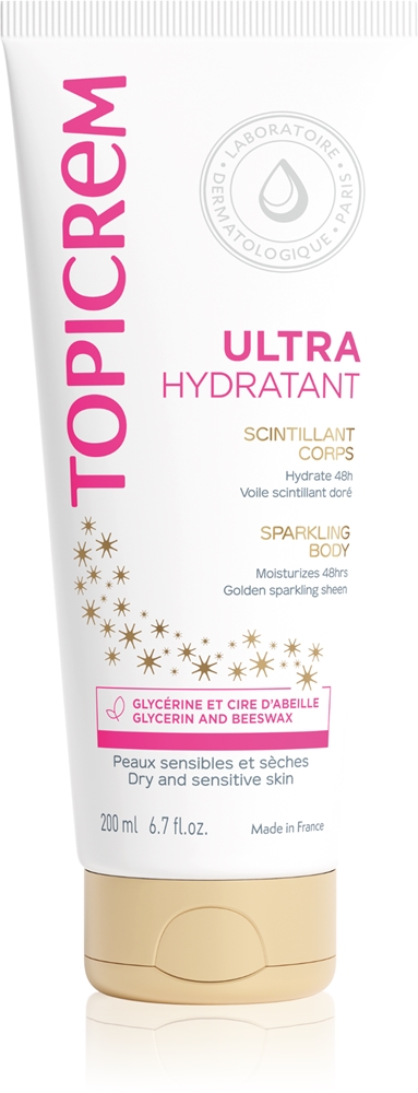 

Ультраувлажняющий сверкающий лосьон для тела Uh body, интенсивно увлажняющий, с блестками Topicrem, 200 мл