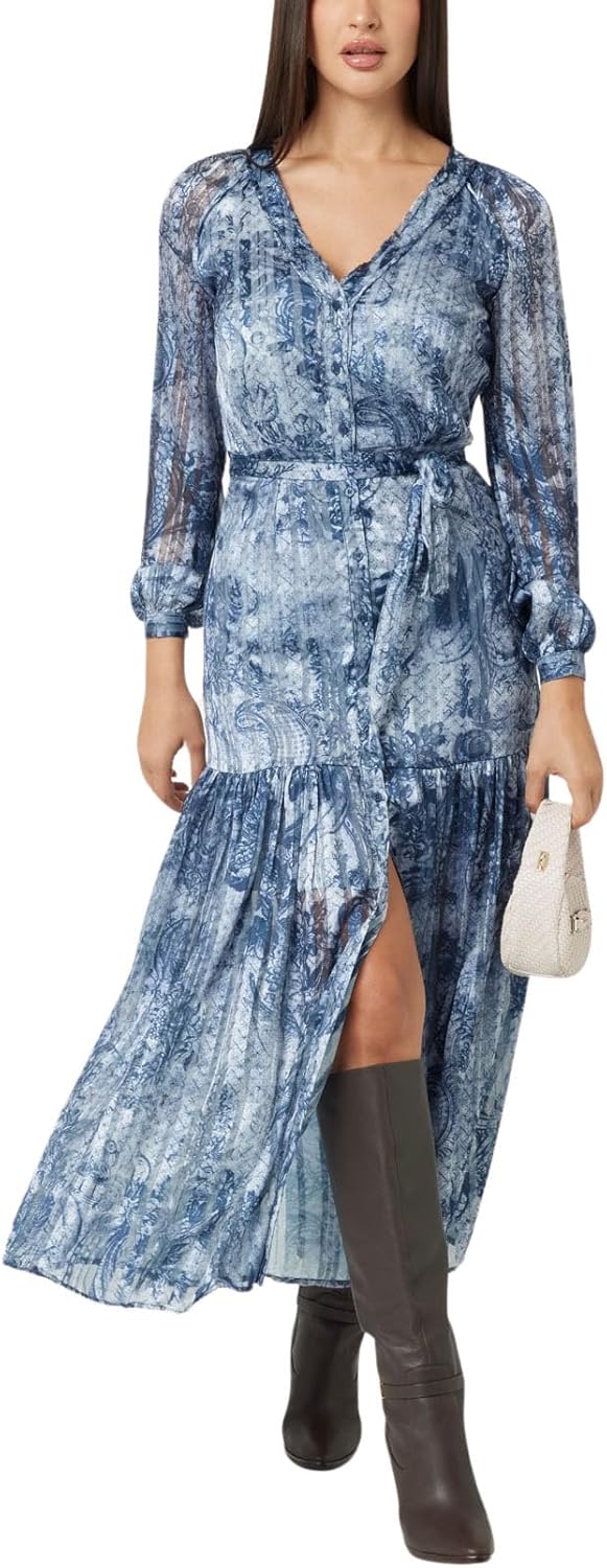 

GUESS Женское платье Molly с длинным рукавом Eco, Polar Night