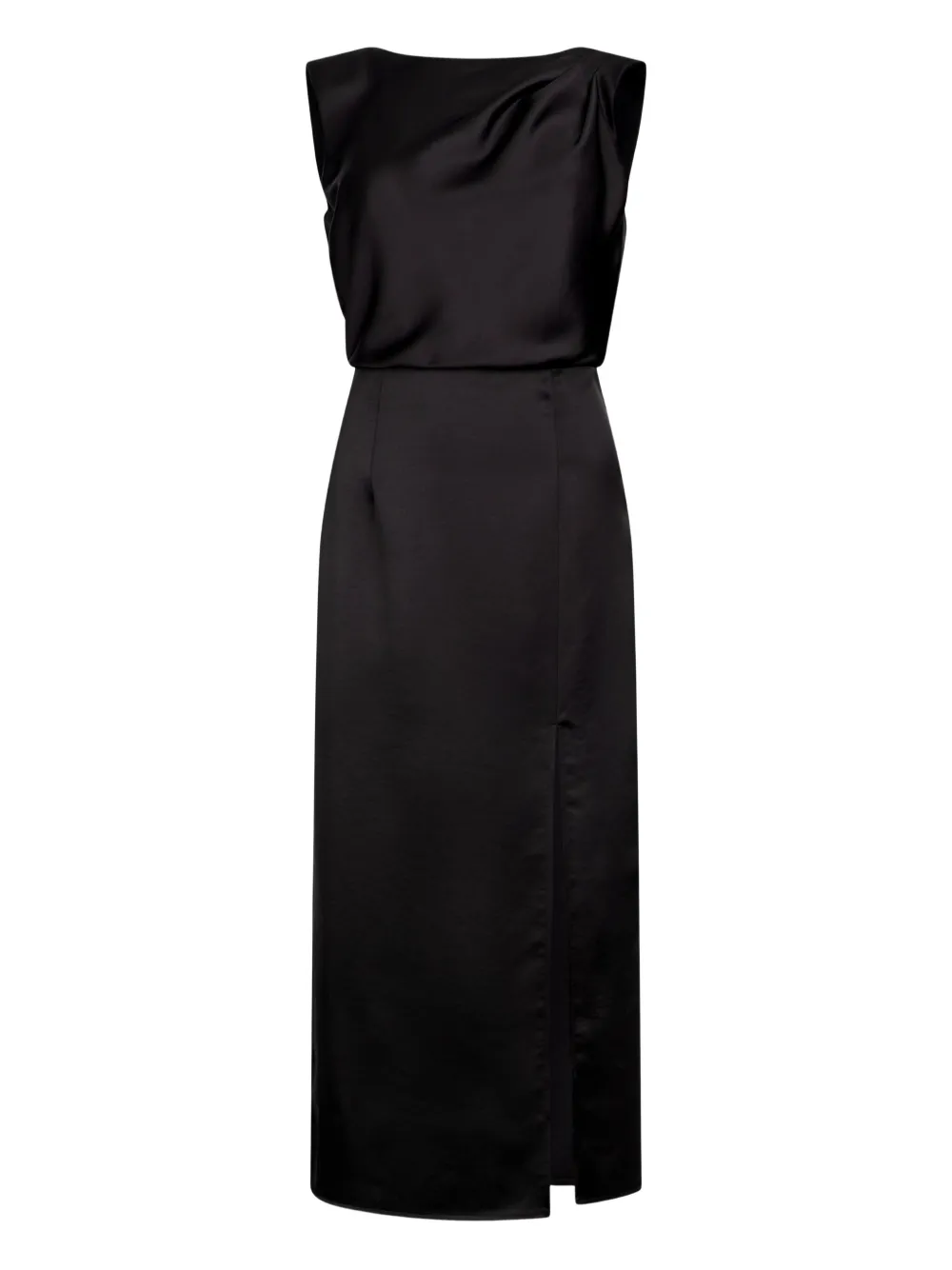

Атласное драпированное платье миди LIU JO, черный
