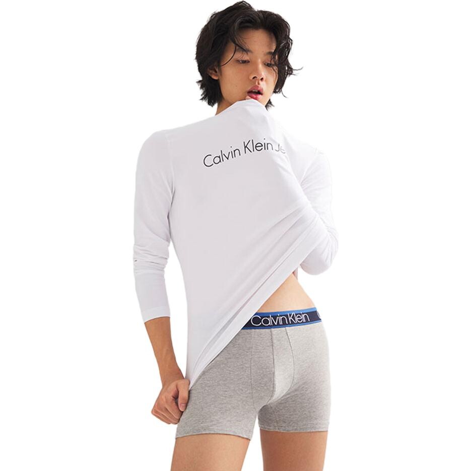 Мужские трусы Calvin Klein, цвет 1 set of 3 strips (dark blue + gray + light blue) — фото 4
