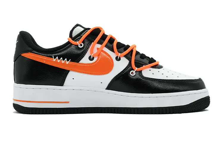 

Кроссовки Nike Air Force 1 Skateboard Shoes Women's Low-Top Black White Orange