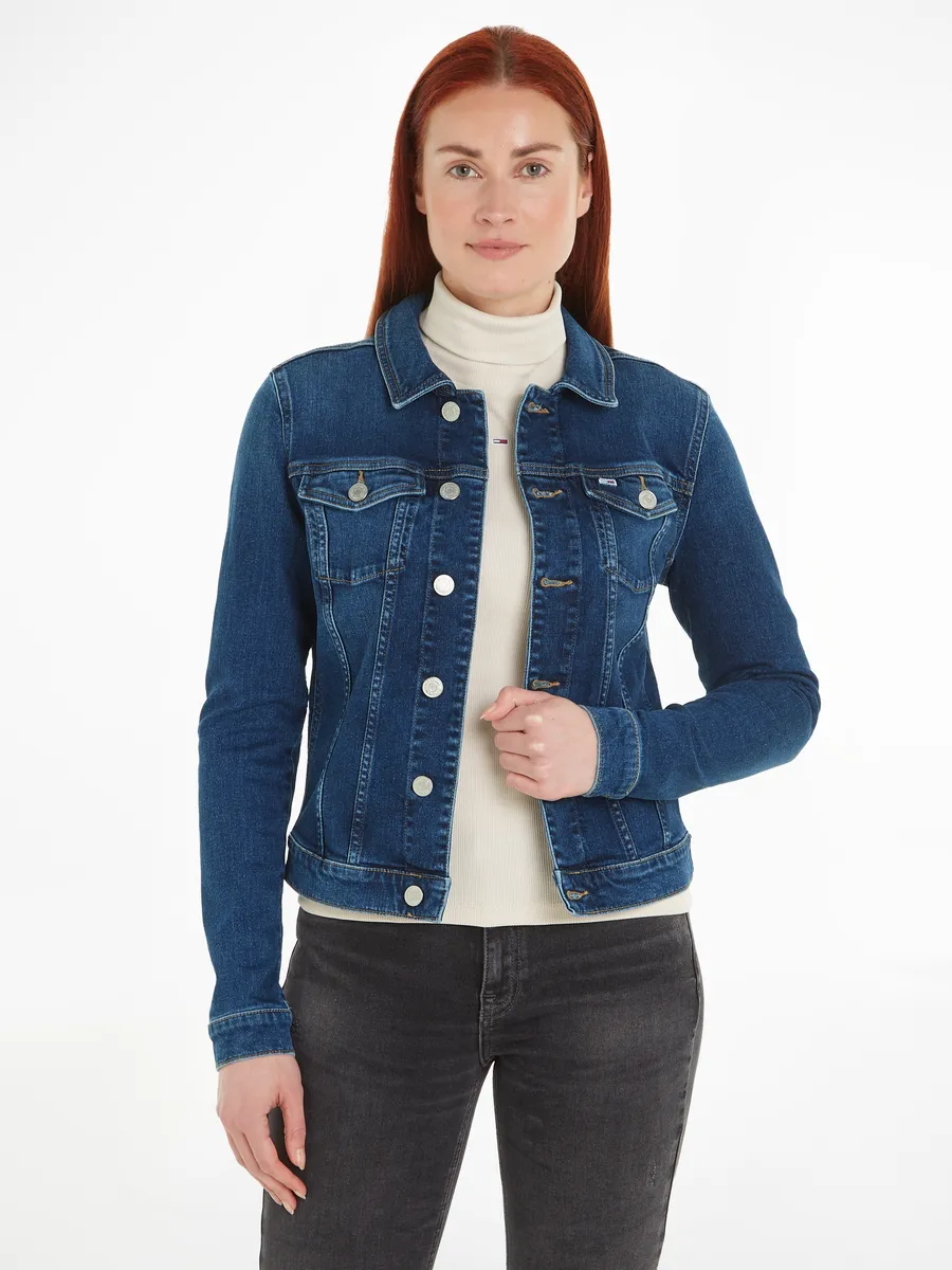 

Джинсовая куртка Tommy Jeans "VIVIANNE SKN JACKET AH5150", с вышивкой логотипа, цвет Denim_Dark