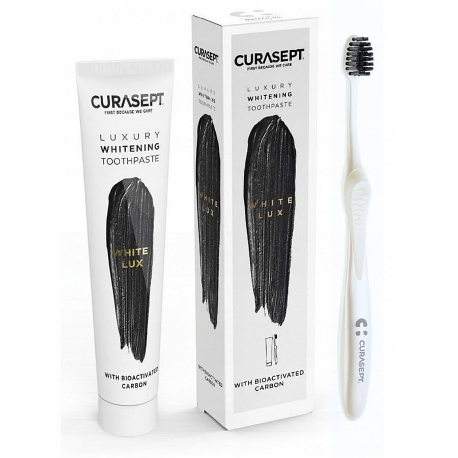 

Набор зубная паста + зубная щетка CURASEPT Luxury system White Lux с углем 75 мл