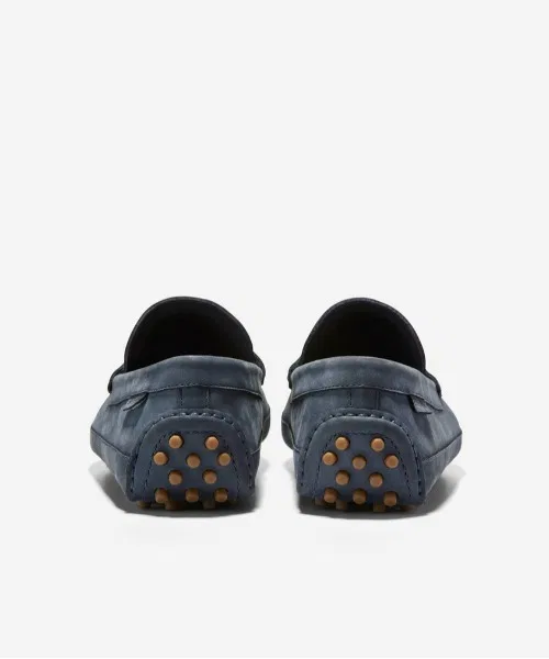 Мужские кожаные лоферы Davis Grand Penny Cole Haan тёмно-синие — фото 4
