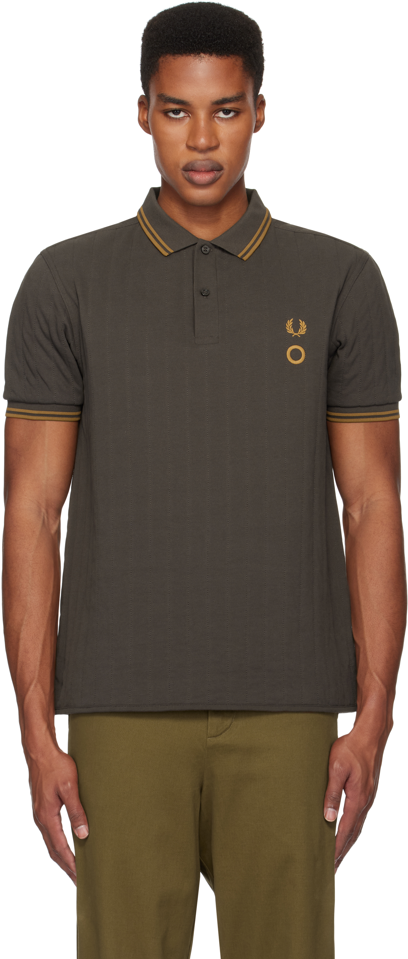 

Черная стеганая рубашка-поло Fred Perry Edition с коротким рукавом Craig Green