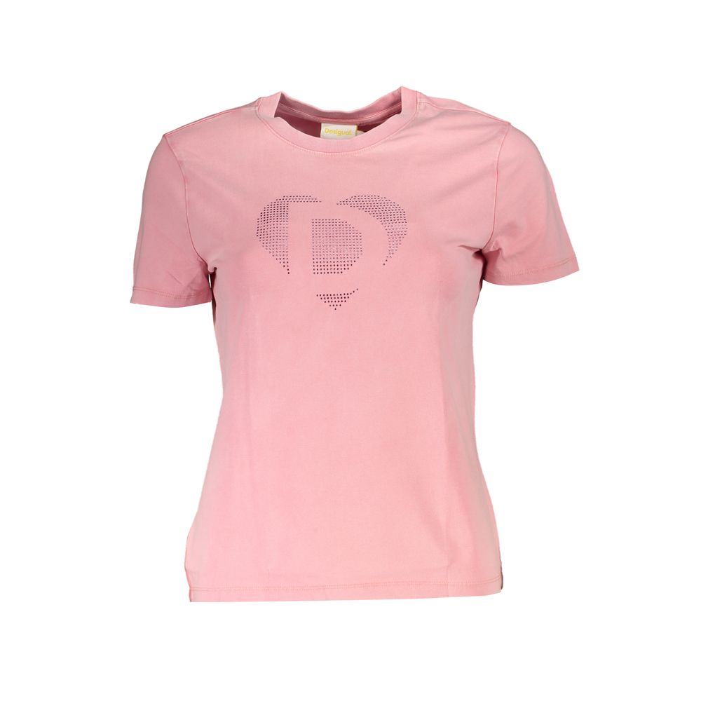 

Розовые хлопковые топ и футболка Desigual