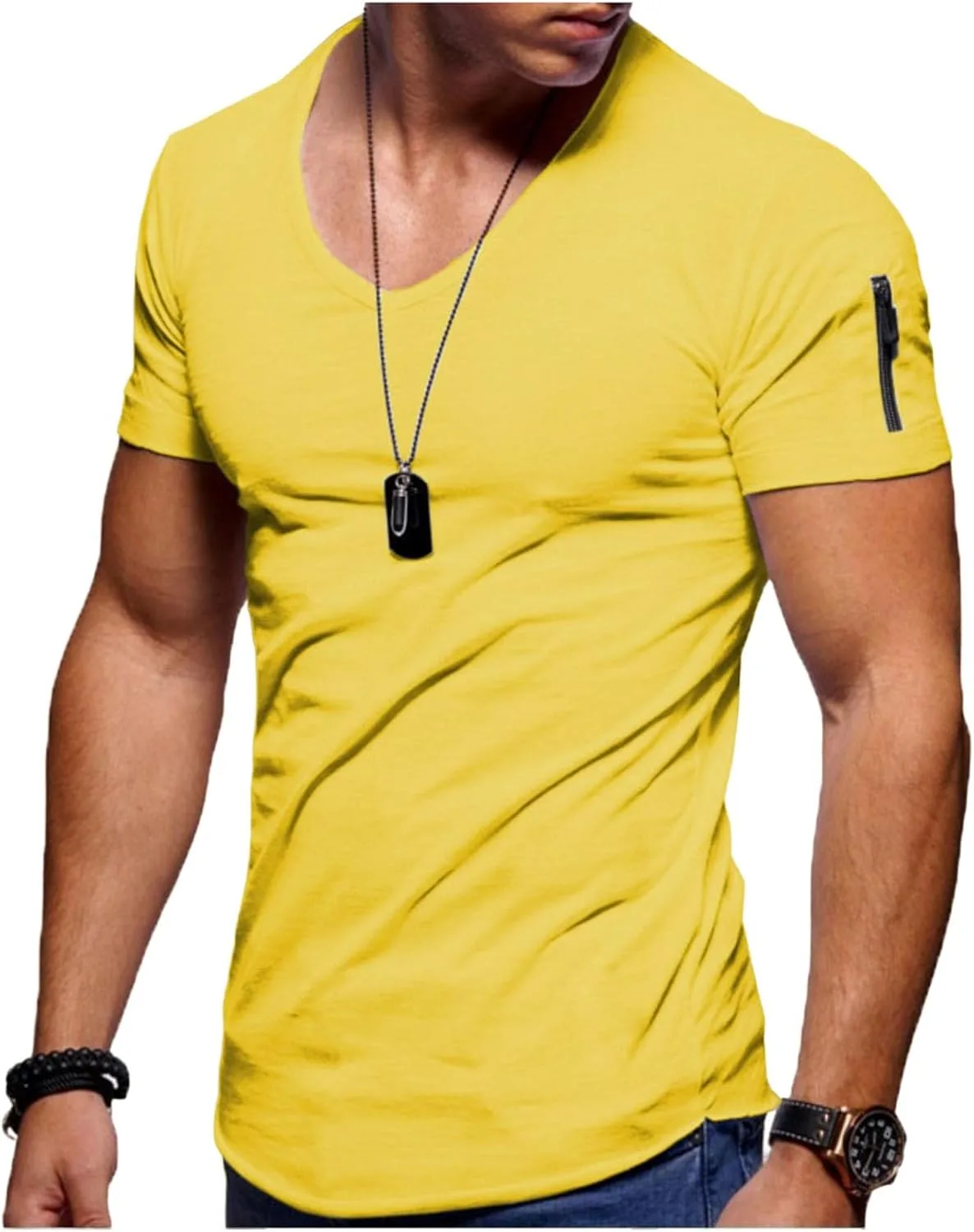 

Мужская футболка V-образным вырезом Casual Oversized Slim Fit Weinexra