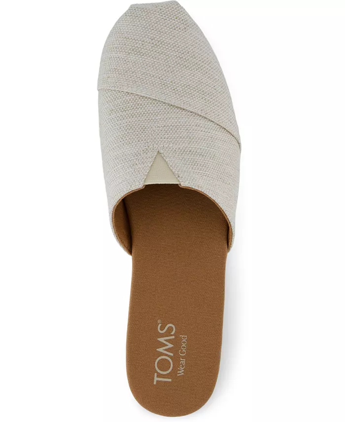 Женские альпаргаты-эспадрильи на плоской подошве без задника TOMS, белый — фото 4