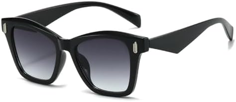 

Солнцезащитные очки «кошачий глаз» для женщин, градиентные оттенки, защита от УФ-излучения UV400, ретро-заклепки, мужские солнцезащитные очки MTZJH, Black Gray Gradient