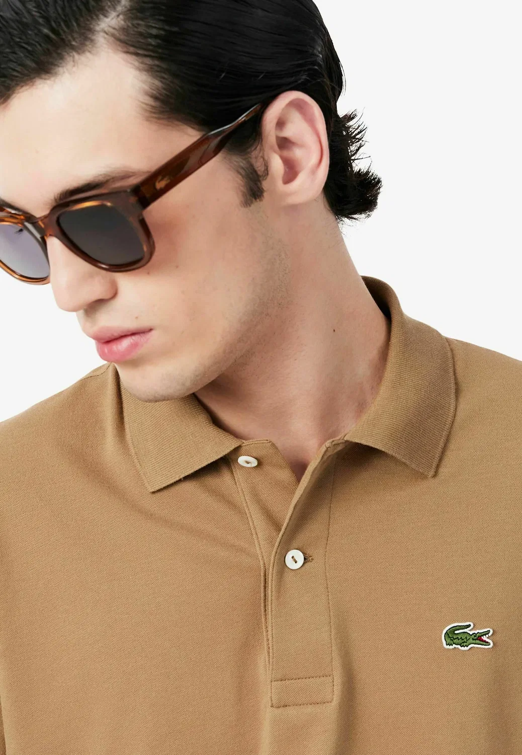Мужская рубашка поло с коротким рукавом Lacoste, Marron-Six — фото 4