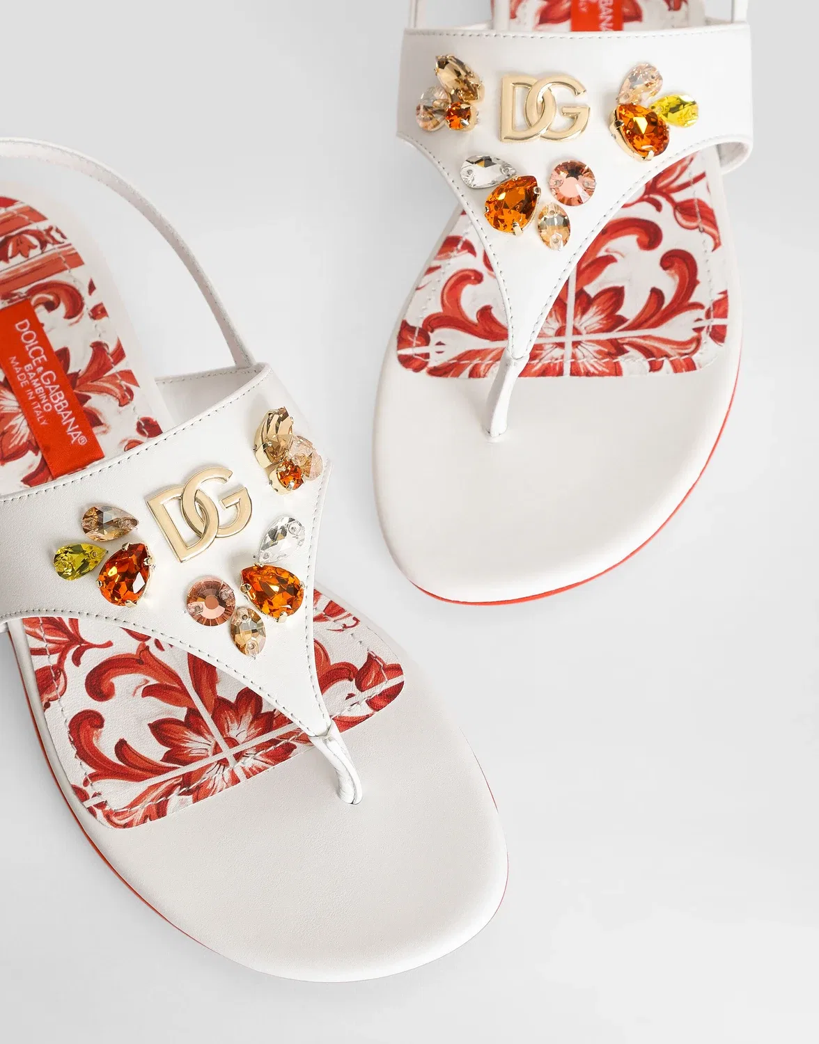 Сандалии из телячьей кожи наппа Dolce & Gabbana, белый — фото 4
