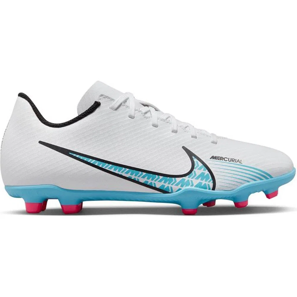 Детские футбольные бутсы для мальчиков с шипами, White, Mercurial Vapor 15 Club FG/MG Nike