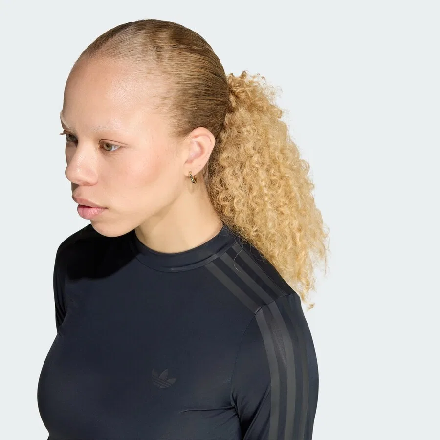 Футболка ADIDAS ORIGINALS 'Adiluna Season 2 x Jennie' черного цвета — фото 3