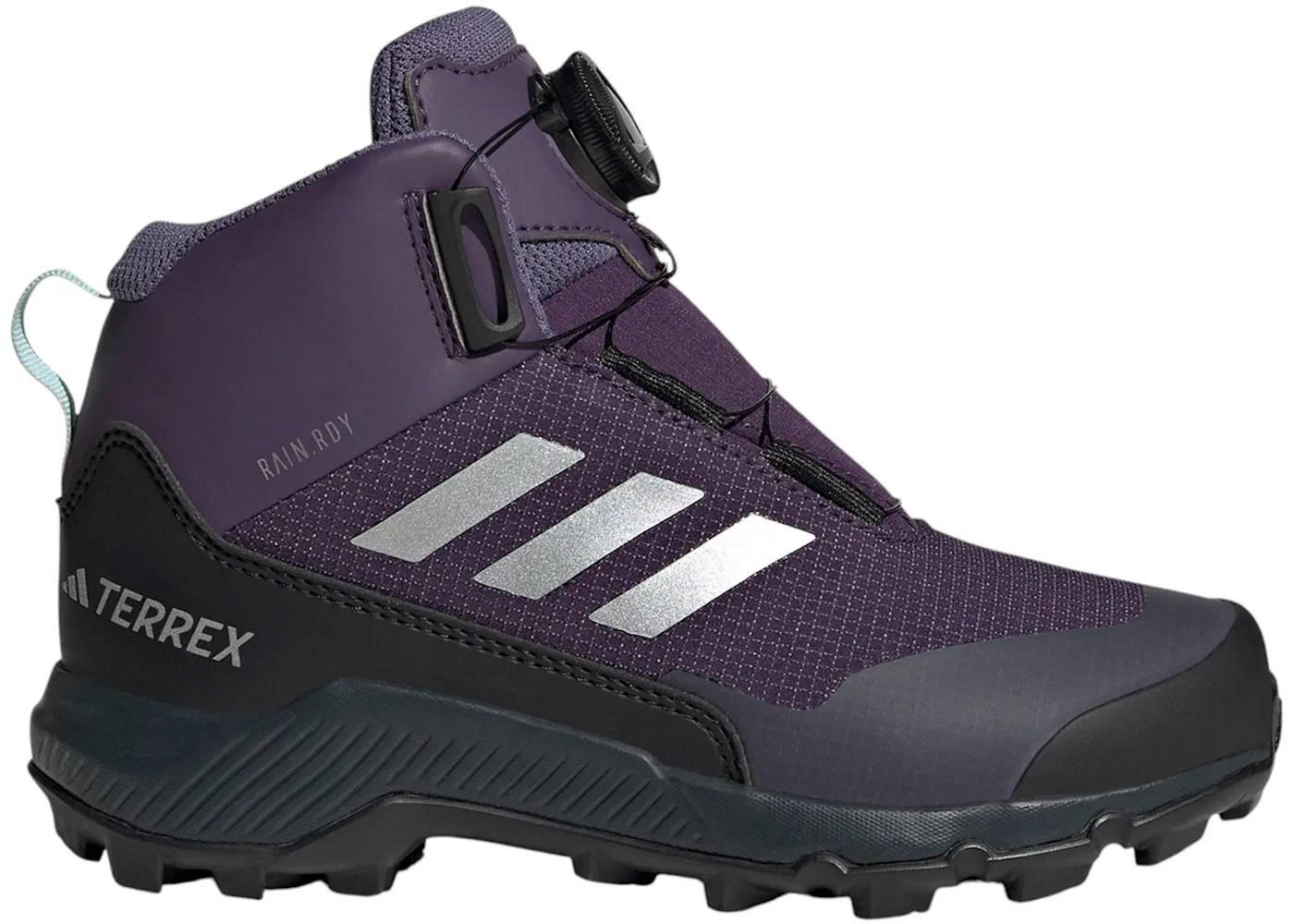 Детские кроссовки для мальчиков и девочек с системой BOA Adidas Terrex Winter Mid BOA Rain.RDY, Aurora Plum Matte Silver Core Black