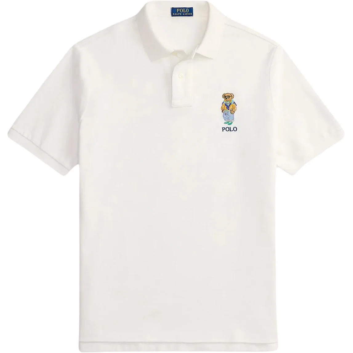 Мужское поло с воротником и прямым кроем Polo Bear Polo Shirts Polo Ralph Lauren, White