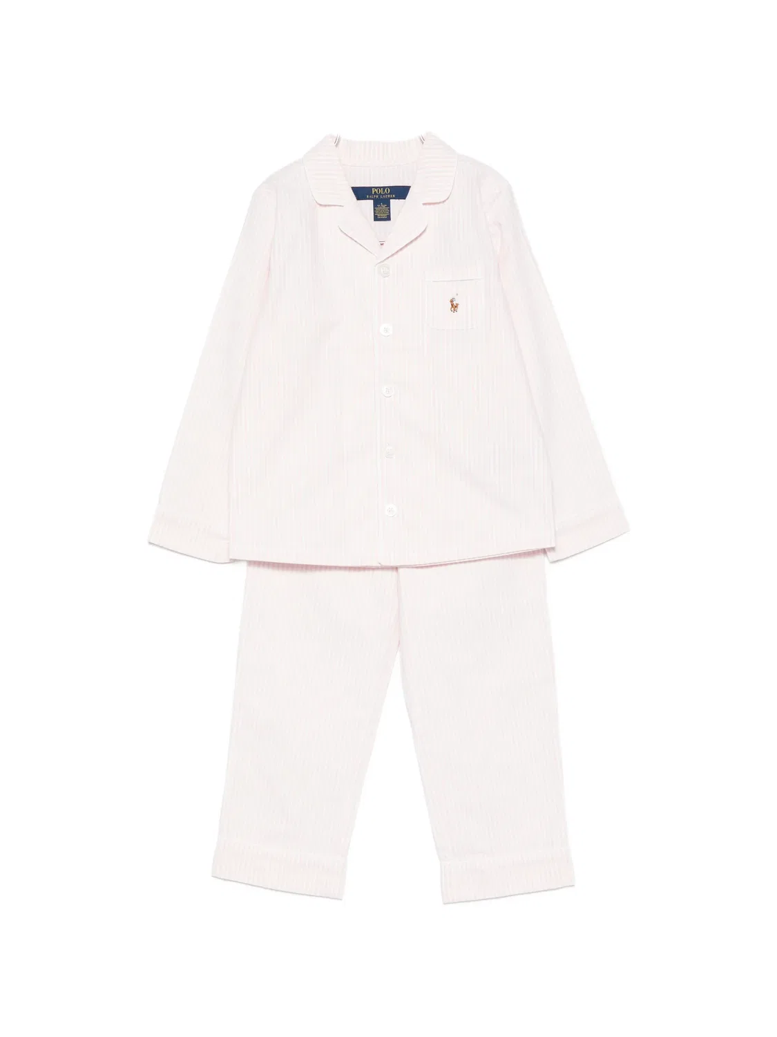 Пижама в полоску с вышитым логотипом Polo Ralph Lauren Kids, розовый