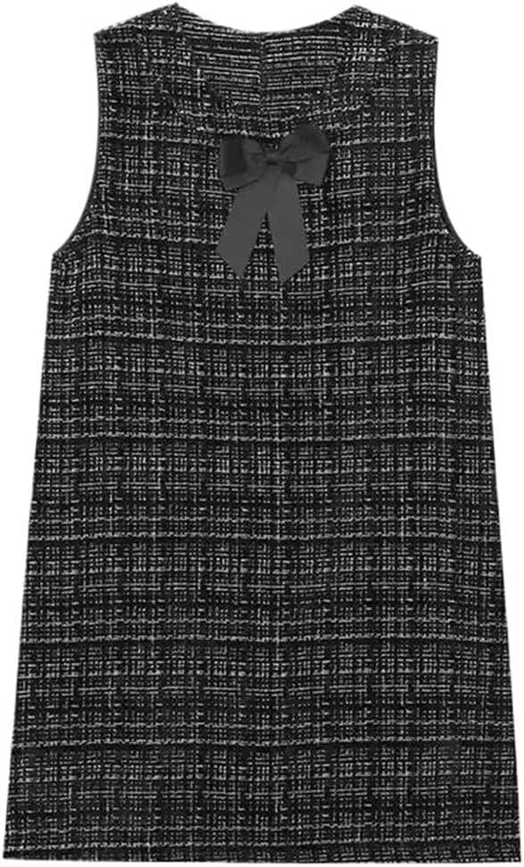 Женское мини-платье А-силуэта с бантом Sleeveless, Pic Color