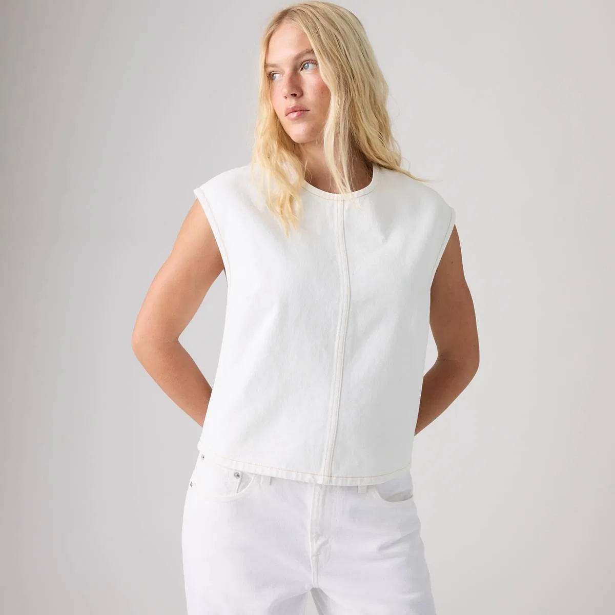 Джинсовая футболка без рукавов Levi's, Tooth Fairy - White