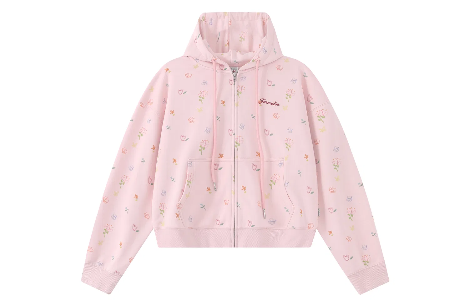 Детский худи с капюшоном и принтом F426, Light Pink