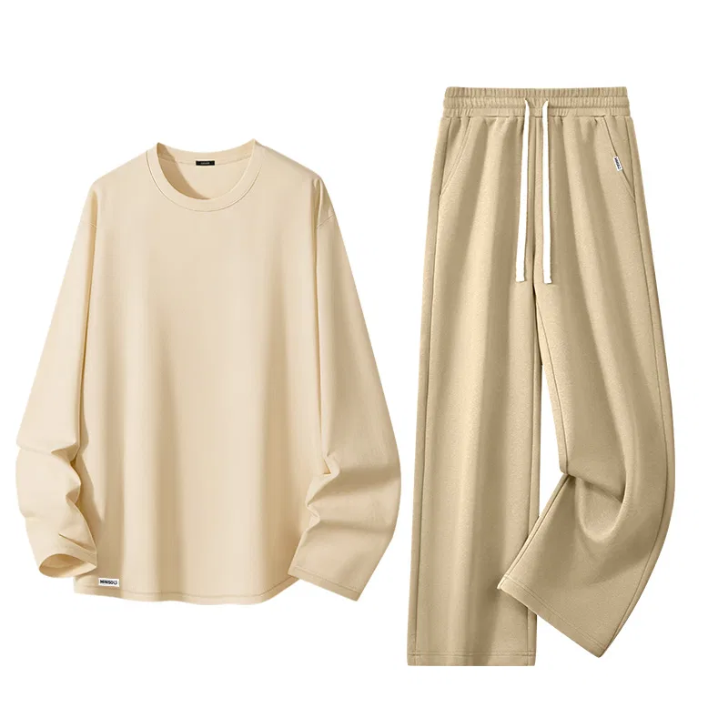 Детский спортивный костюм с принтом MINISO, Khaki (Me45 Smile Label Right Bottom A Logo)+Khaki (Me45 Smile Label Left Bottom)